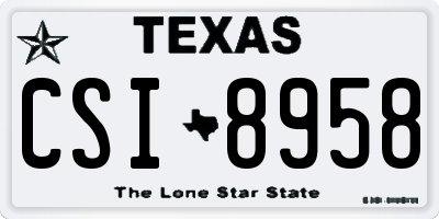 TX license plate CSI8958