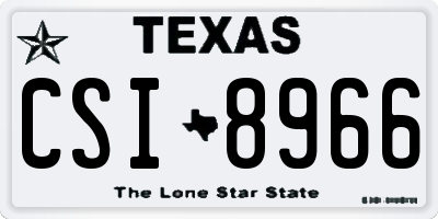 TX license plate CSI8966