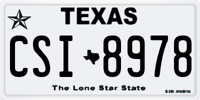 TX license plate CSI8978