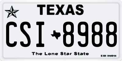 TX license plate CSI8988