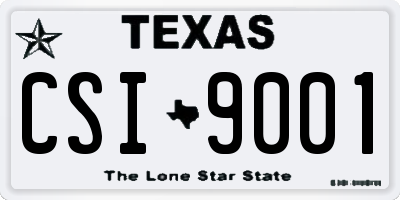 TX license plate CSI9001