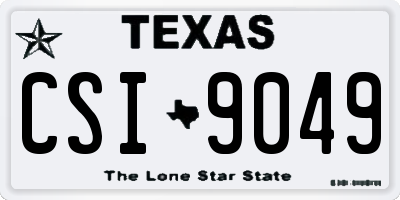 TX license plate CSI9049