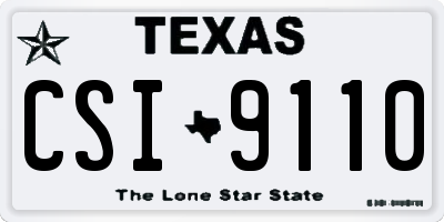 TX license plate CSI9110