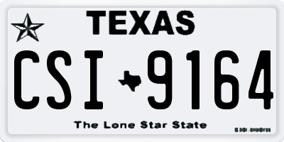 TX license plate CSI9164