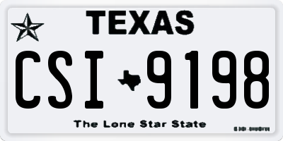 TX license plate CSI9198