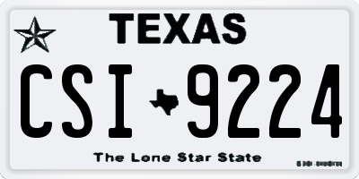 TX license plate CSI9224