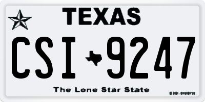 TX license plate CSI9247