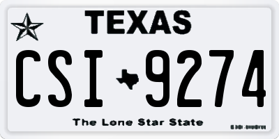 TX license plate CSI9274