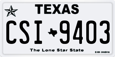 TX license plate CSI9403