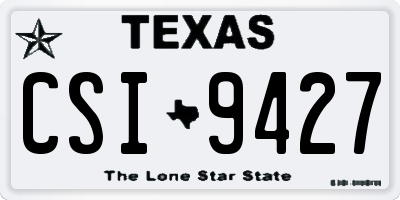TX license plate CSI9427