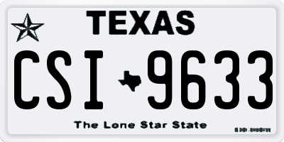 TX license plate CSI9633