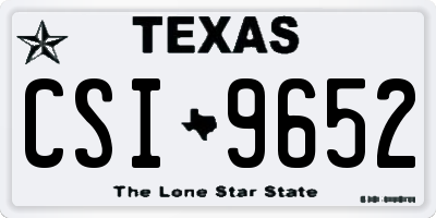 TX license plate CSI9652