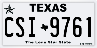 TX license plate CSI9761