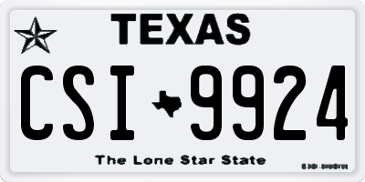 TX license plate CSI9924