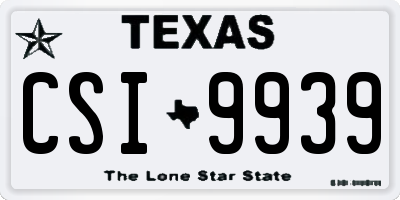 TX license plate CSI9939