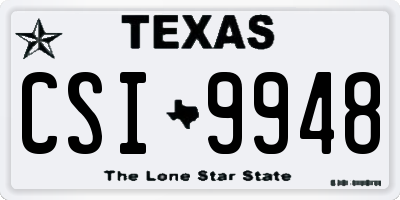 TX license plate CSI9948
