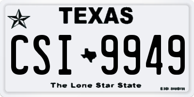 TX license plate CSI9949