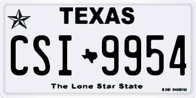 TX license plate CSI9954