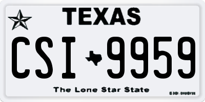 TX license plate CSI9959