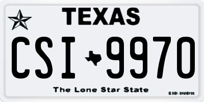 TX license plate CSI9970