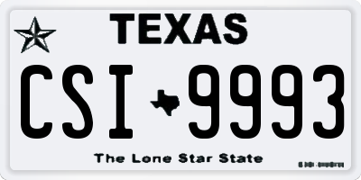 TX license plate CSI9993