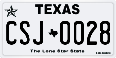 TX license plate CSJ0028