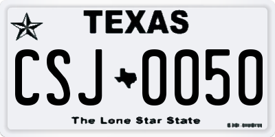 TX license plate CSJ0050