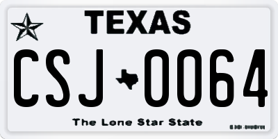 TX license plate CSJ0064