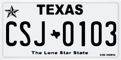 TX license plate CSJ0103