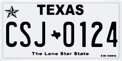 TX license plate CSJ0124