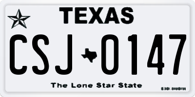 TX license plate CSJ0147