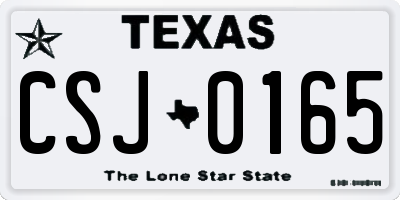 TX license plate CSJ0165