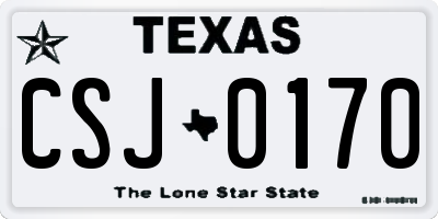 TX license plate CSJ0170