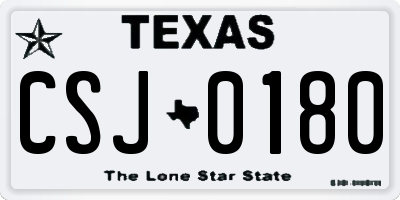 TX license plate CSJ0180