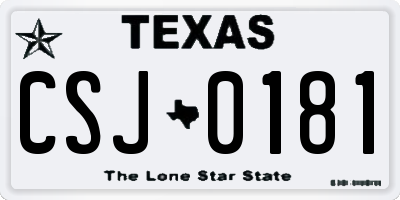 TX license plate CSJ0181