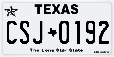 TX license plate CSJ0192
