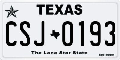 TX license plate CSJ0193
