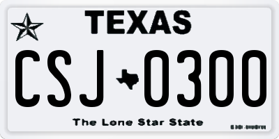 TX license plate CSJ0300