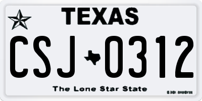 TX license plate CSJ0312
