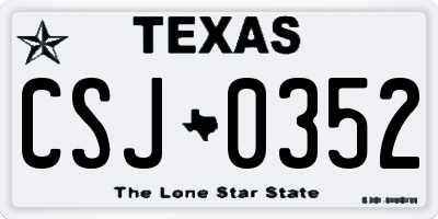 TX license plate CSJ0352