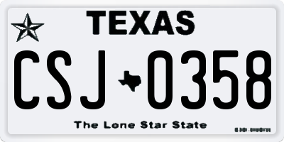 TX license plate CSJ0358