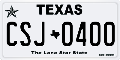 TX license plate CSJ0400