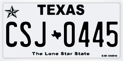 TX license plate CSJ0445