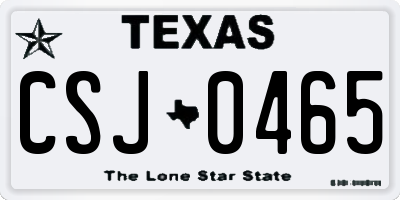 TX license plate CSJ0465