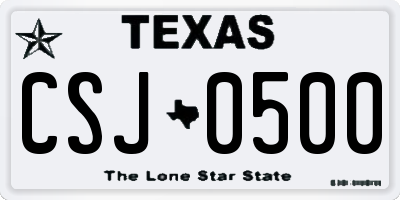 TX license plate CSJ0500