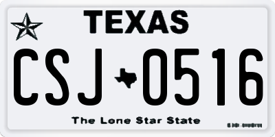 TX license plate CSJ0516