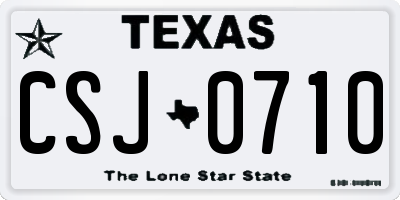 TX license plate CSJ0710