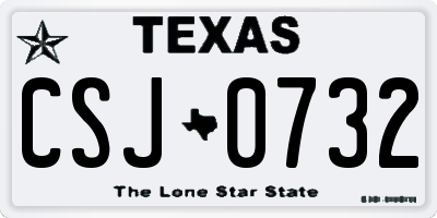 TX license plate CSJ0732