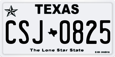 TX license plate CSJ0825