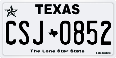 TX license plate CSJ0852